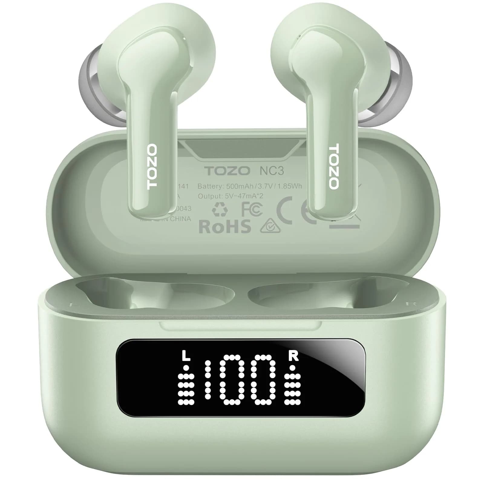 TOZO Hybrid Active Noise Cancelling In Ear Wireless Earbuds | 68H Playtime, IPX8 Waterproof