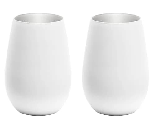 シュトルツル・ラウジッツ Stolzle Lausitz Double Color Pair Tumblers White Silver | Eco-Friendly Lead-Free Crystal thumbnail 1