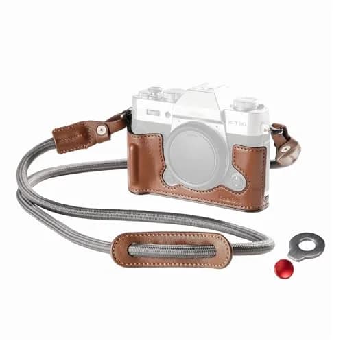 SMALLRIG Leather Half Case Kit with Shoulder Strap for FUJIFILM X-T30 III/X-T30 II (Brown) 123 x 45.7 x 59.8mm | Retro Style Camera Protection thumbnail 1