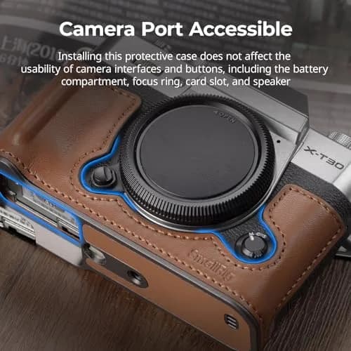 SMALLRIG Leather Half Case Kit with Shoulder Strap for FUJIFILM X-T30 III/X-T30 II (Brown) 123 x 45.7 x 59.8mm | Retro Style Camera Protection thumbnail 6