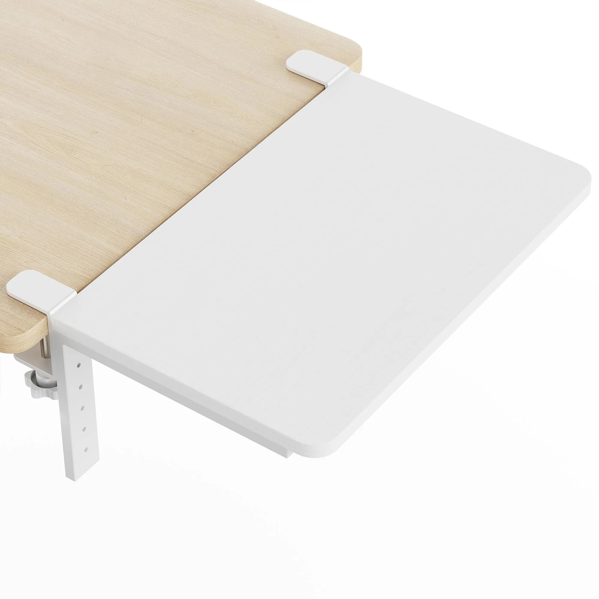 ART-GIFTREE Desk Extender 15-inch Clamp-On Shelf | Height-Adjustable Heavy Duty Office & Gaming Organizer — 15in White