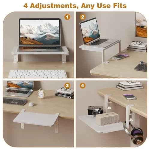 ART-GIFTREE Desk Extender 15-inch Clamp-On Shelf | Height-Adjustable Heavy Duty Office & Gaming Organizer thumbnail 7