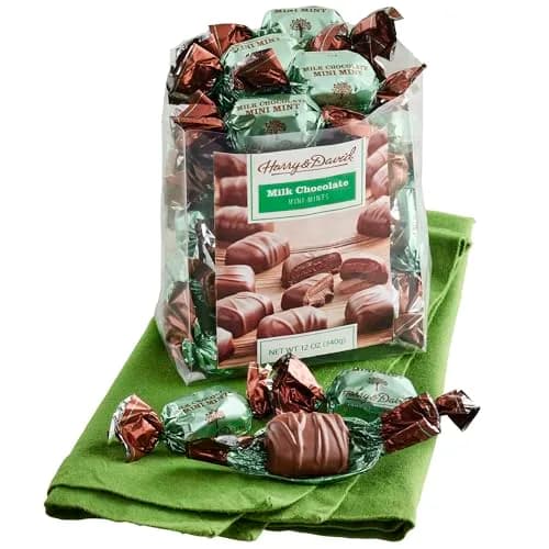 Harry & David Milk Chocolate Mini Mints Gift Basket | Creamy Milk & Peppermint, 12 oz (340 g) | Perfect for Celebrations & Gifting thumbnail 1