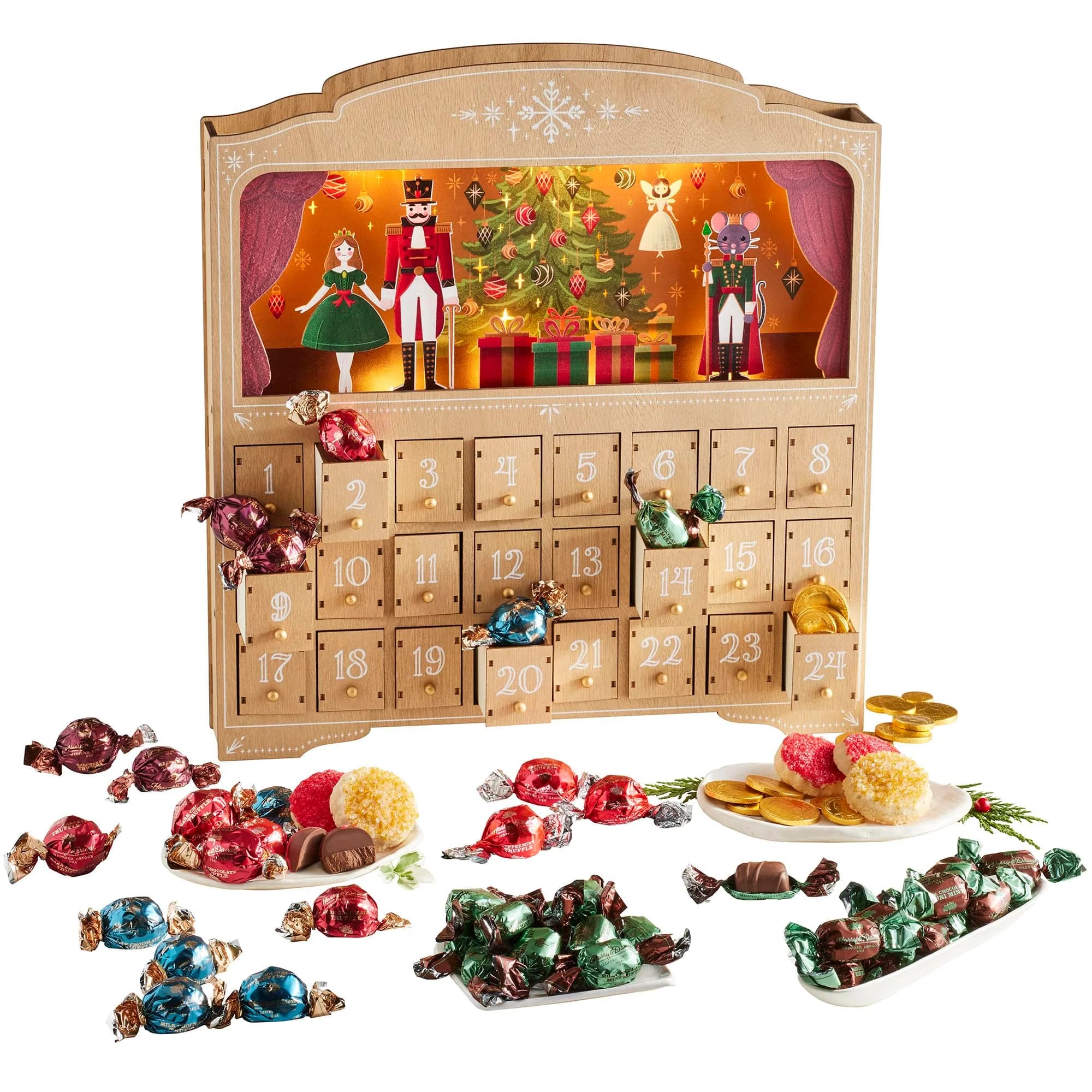 Harry & David Limited Edition 24 Days Of Treats Advent Calendar Gift Basket | Nutcracker Scene & Chocolates (Full Size)