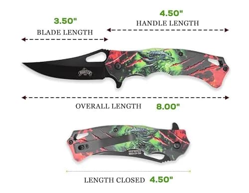 MASTER USA Pocket Folding Knife 8-Inch Overall Length | Durable Steel Blade & Embossed Handle (70-120 chars) thumbnail 2