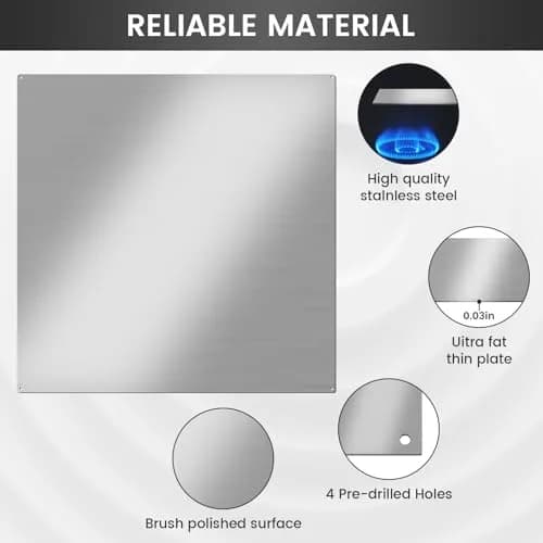 VENFAN 30"x30" Stainless Steel Stove Backsplash | Polished 430-Grade Metal Panel for Kitchen Walls thumbnail 4