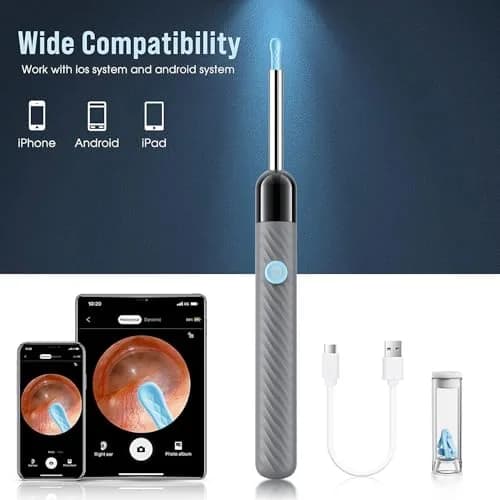 LEIPUT Ear Wax Removal Tool with 1080P HD Camera & 8 Pcs Ear Set (Grey) | Clean Ears Safely thumbnail 6