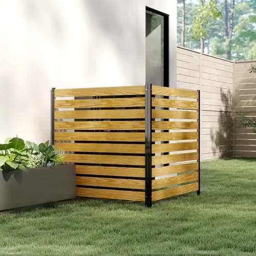 DoCred 48" W x 48" H Air Conditioner Fence No Dig Wood Privacy Screen | Stylish Outdoor Utility Cover thumbnail 8