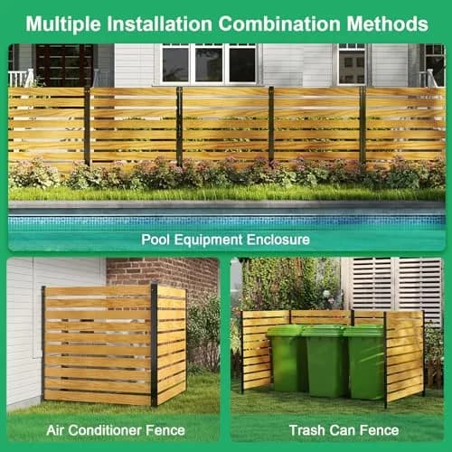 DoCred 48" W x 48" H Air Conditioner Fence No Dig Wood Privacy Screen | Stylish Outdoor Utility Cover thumbnail 4
