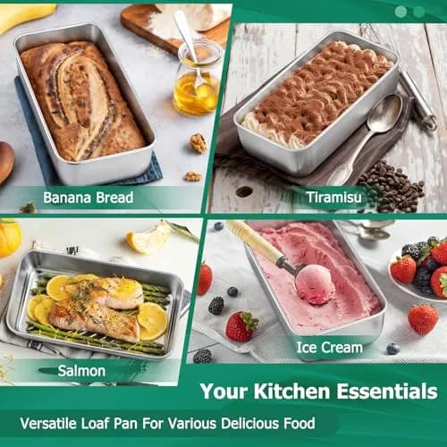 TeamFar Stainless Steel Loaf Pans for Baking, 9.25 x 5 Inch (23.5 x 12.7 cm) - Set of 10 | Healthy & Sturdy Baking Tins thumbnail 7