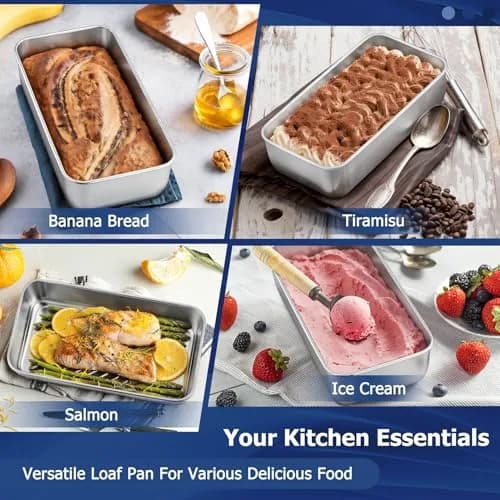 TeamFar Stainless Steel Loaf Pans for Baking, 9.25 x 5 Inch, Set of 12 | Healthy & Sturdy Baking Pans for Homemade Bread thumbnail 7