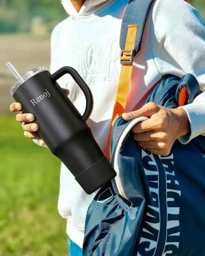 Renoj Insulated Mug 32 oz | Spill-Resistant Water Bottle for Hot & Cold Drinks thumbnail 3