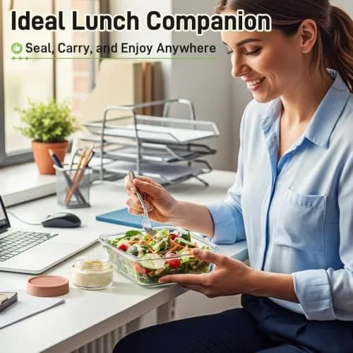 NETANY 2oz Glass Salad Dressing Containers, 6-Pack | Airtight, Reusable, Leakproof thumbnail 6
