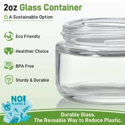 NETANY 2oz Glass Salad Dressing Containers, 6-Pack | Airtight, Reusable, Leakproof thumbnail 2
