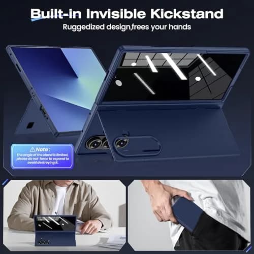 Ruky Galaxy Z Fold 7 Case with Stand & Privacy Screen Protector | Blue thumbnail 5