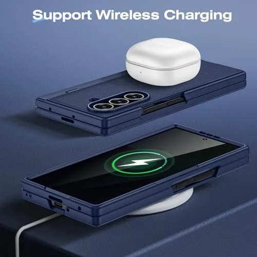 Ruky Galaxy Z Fold 7 Case with Stand & Privacy Screen Protector | Blue thumbnail 7