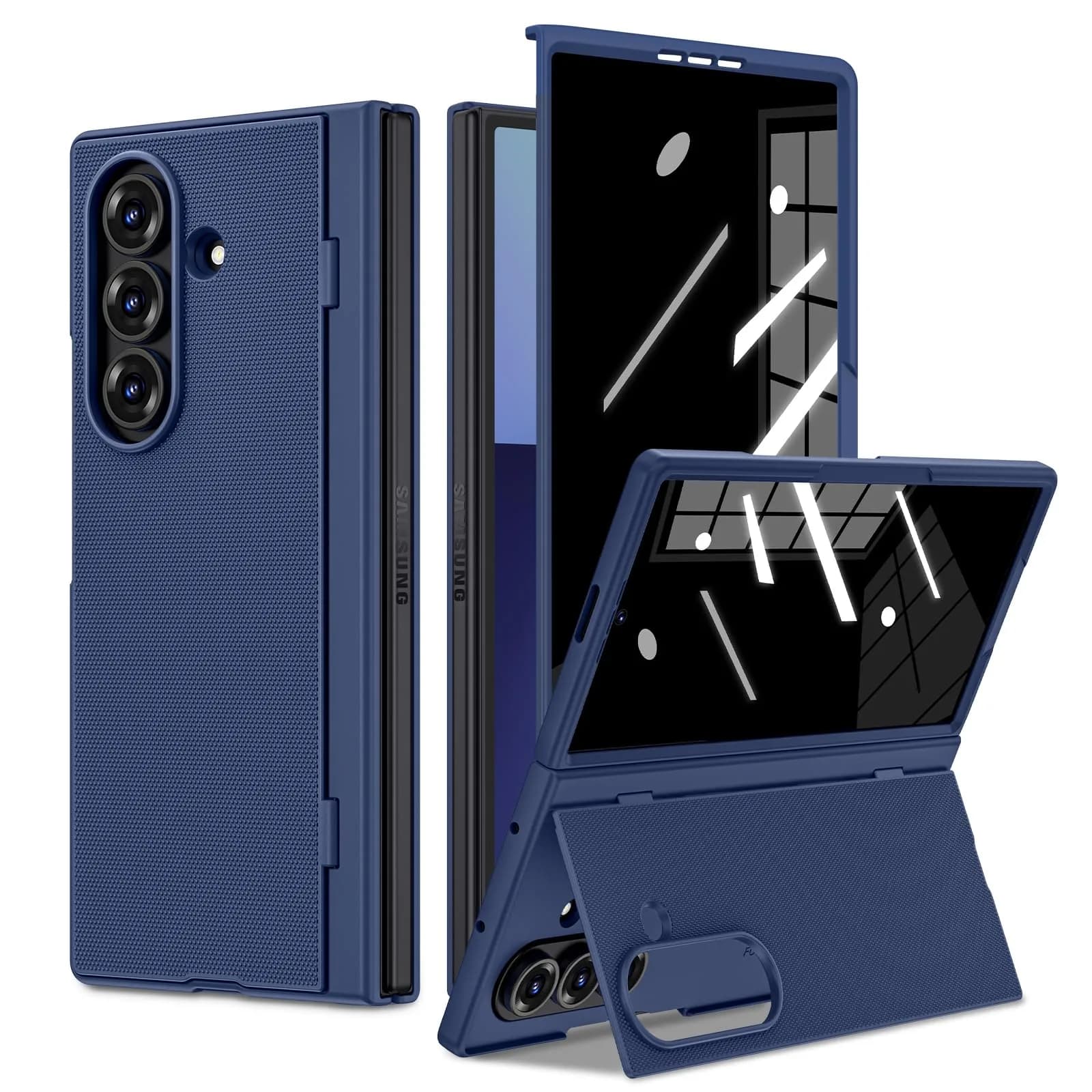 Ruky Galaxy Z Fold 7 Case with Stand & Privacy Screen Protector | Blue