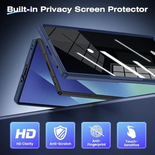 Ruky Galaxy Z Fold 7 Case with Stand & Privacy Screen Protector | Blue thumbnail 3