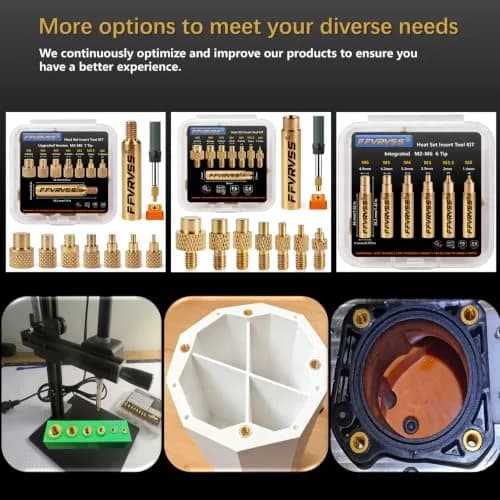 FFVRVSS Integrated Heat Set Insert Tool 6X Soldering Tips M2-M6 | Precision Brass Tips for 3D Printer Parts thumbnail 6