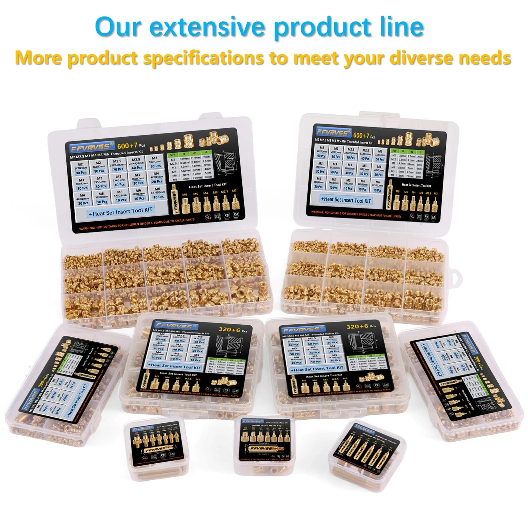 FFVRVSS Integrated Heat Set Insert Tool 6X Soldering Tips M2-M6 | Precision Brass Tips for 3D Printer Parts - view 7
