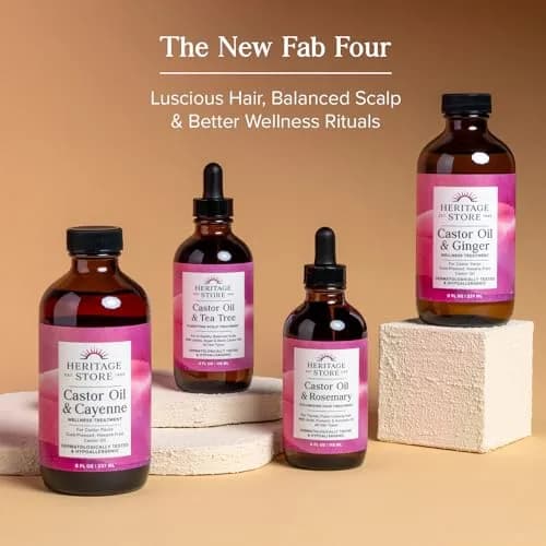 HERITAGE STORE USDA Organic Castor Oil with Pump & Wool Flannel Cloth 473ml (16 Fl Oz) | Cold-Pressed, Hexane-Free, Vegan thumbnail 5