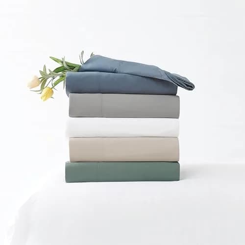 TRULY SOFT Green Solid Grey Twin XL Sheet Set | 3 Piece Recycled Cotton Bedding thumbnail 5