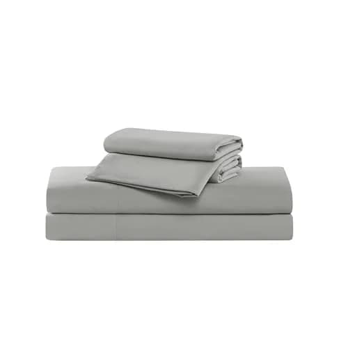 TRULY SOFT Green Solid Grey Twin XL Sheet Set | 3 Piece Recycled Cotton Bedding thumbnail 2