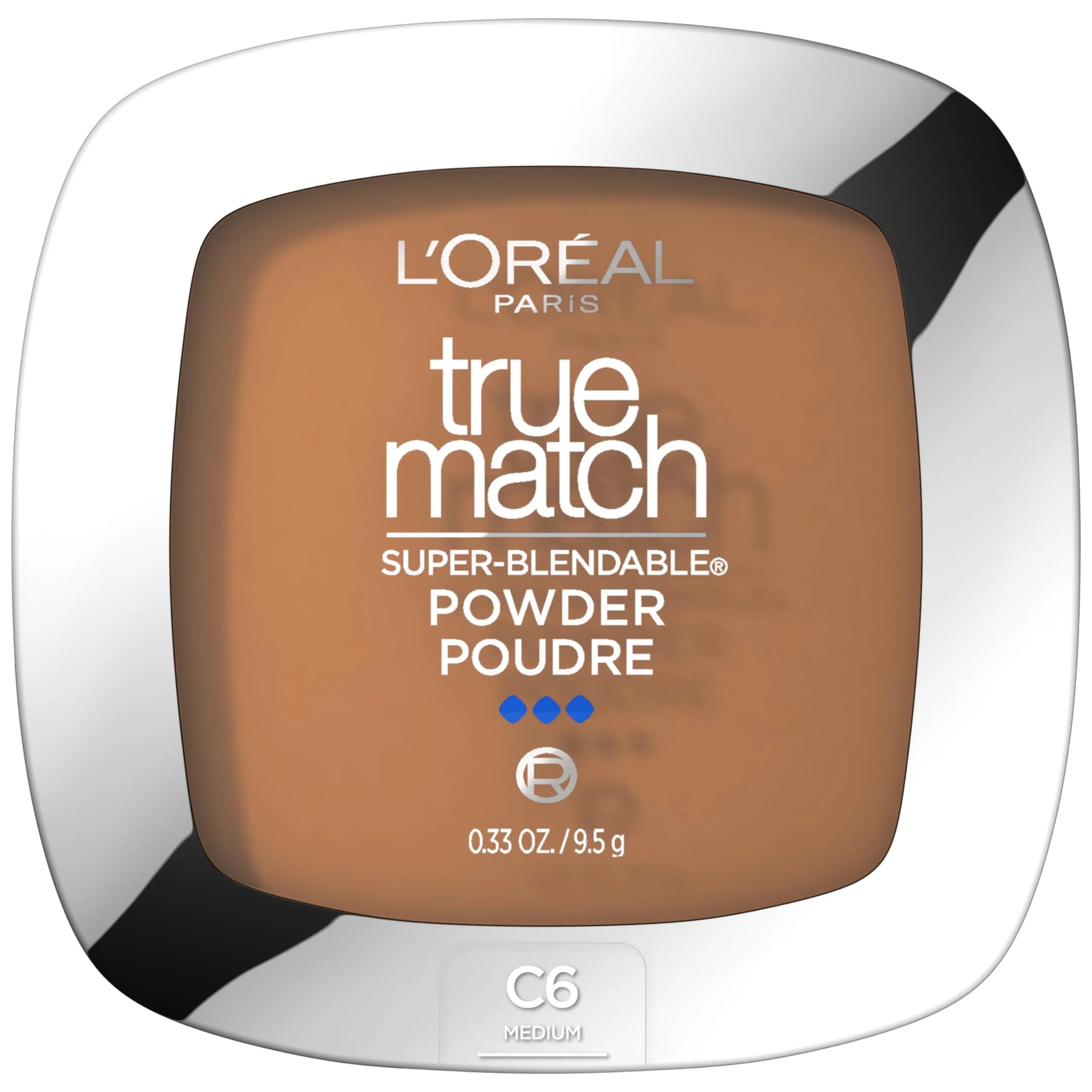 L'Oreal Paris True Match Super Blendable Oil-Free Powder Foundation C6 Medium 18.4 g (0.66 oz) | Matches Skin Tone & Texture - main product image