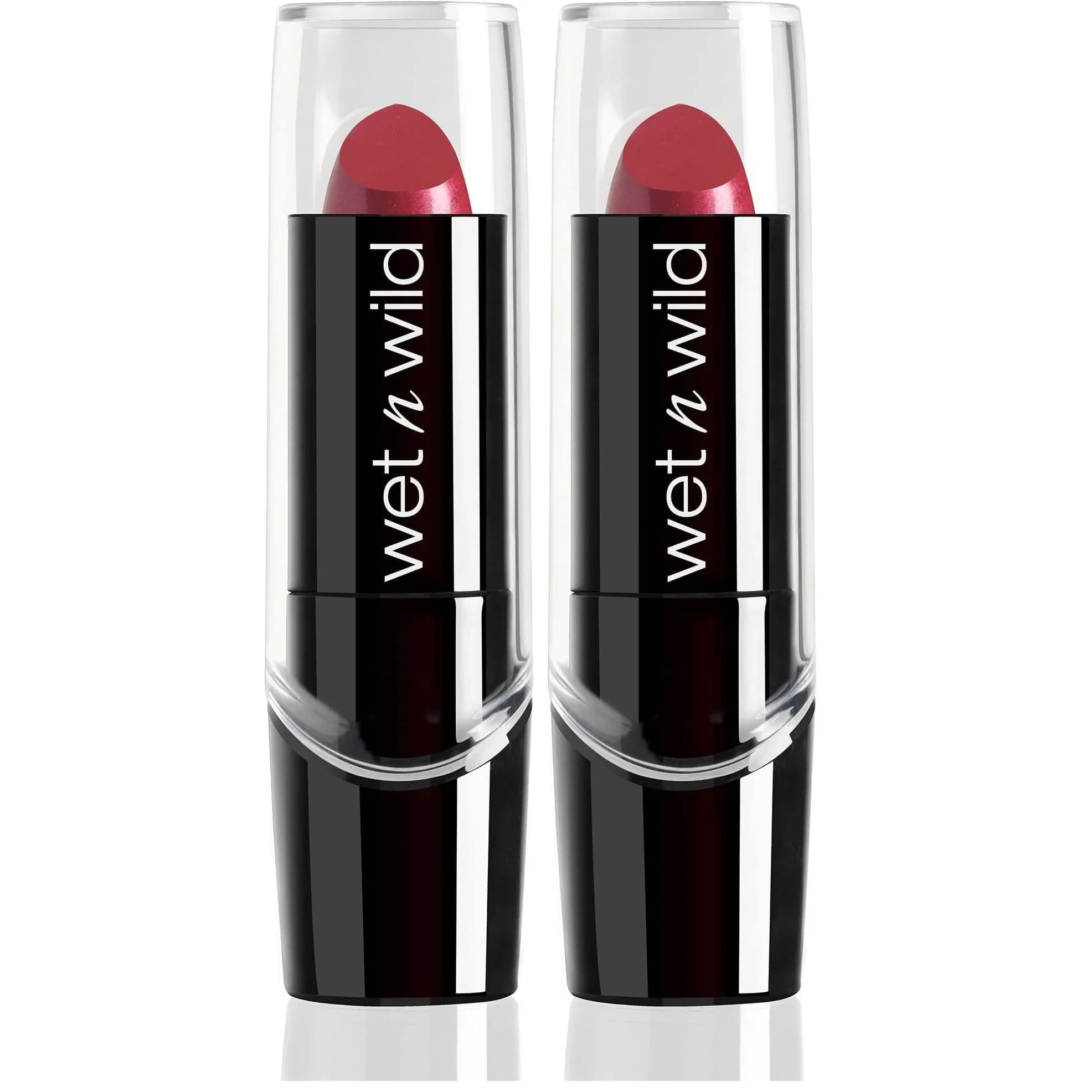 wet n wild Silk Finish Lipstick, Hydrating Rich Buildable Lip Color, Just Garnet (Pack of 2) | Satin Finish, Vitamins A & E, Macadamia Nut Oil — Just Garnet