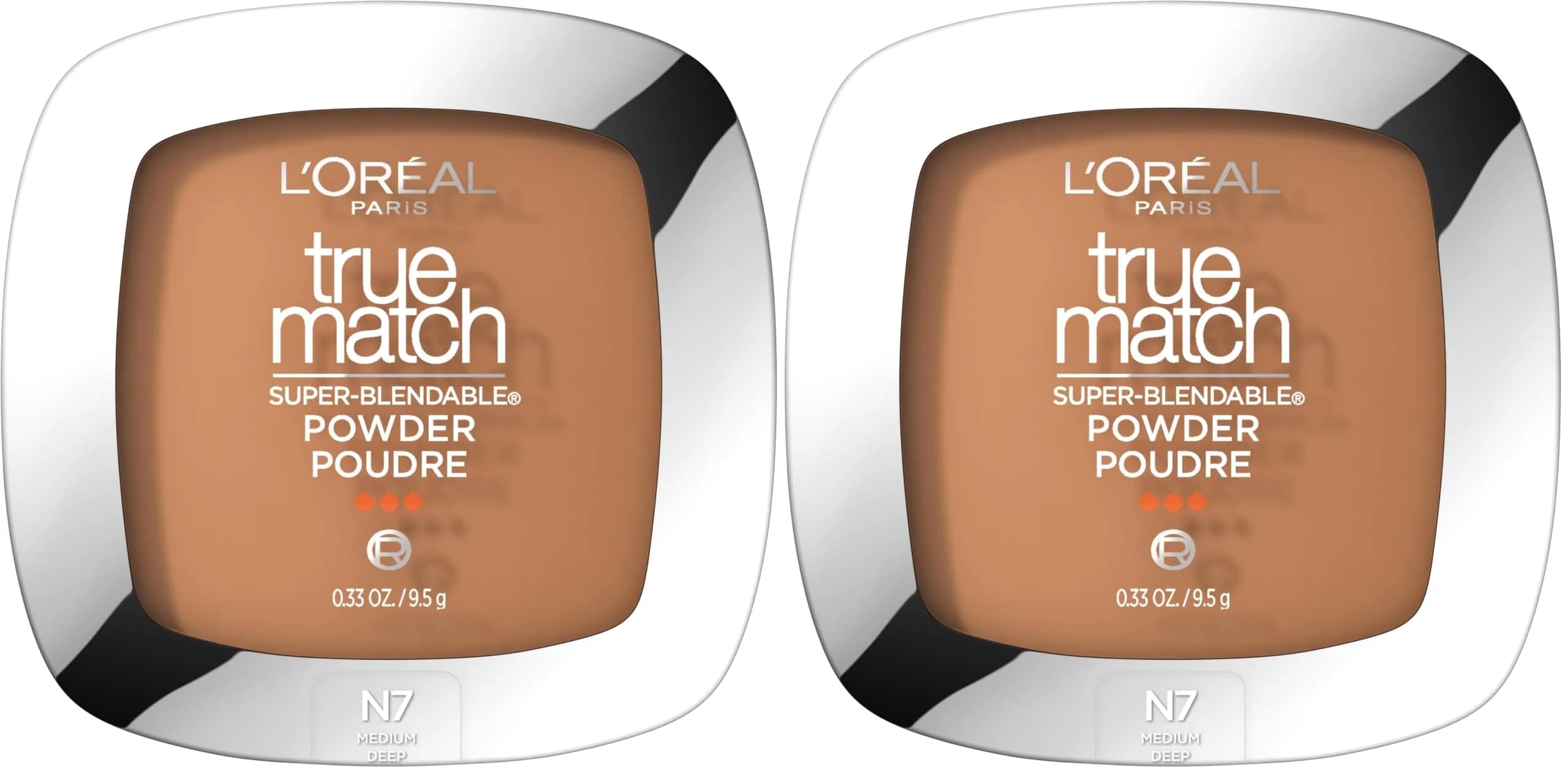 L'Oreal Paris True Match Super Blendable Oil-Free Powder Foundation, N7 Medium Deep, 0.33 oz - main product image