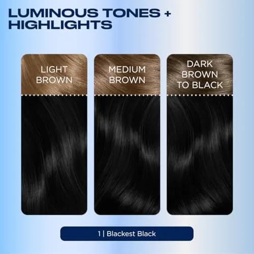 Clairol Nice'n Easy Permanent Hair Dye, 1 Blackest Black Color, 2x6.26 Fl Oz (12.52 Fl Oz Total) | 100% Gray Coverage thumbnail 6