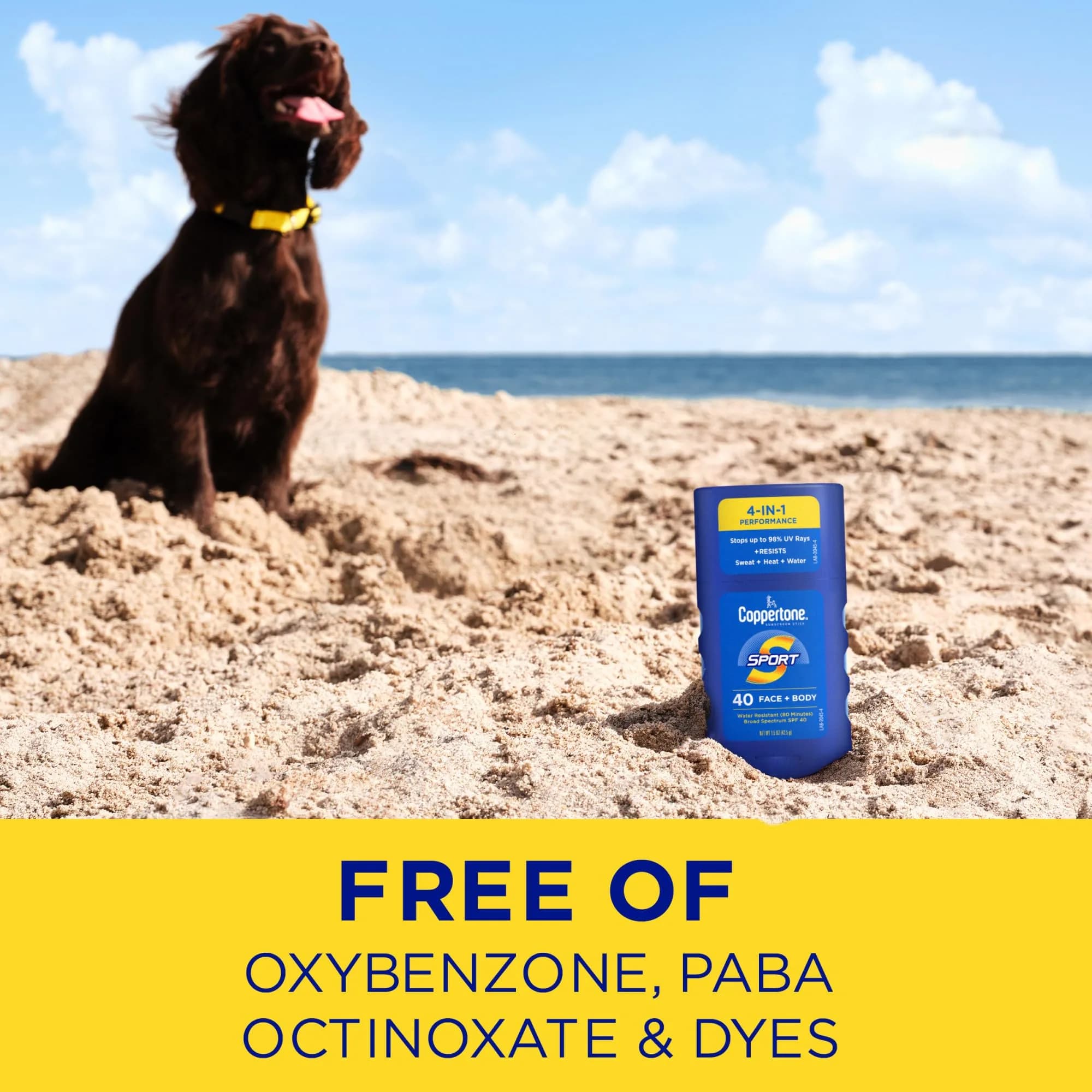 Coppertone Sport Sunscreen Stick SPF 40, 156 g (5.5 oz) | Water Resistant for Face and Body - view 8
