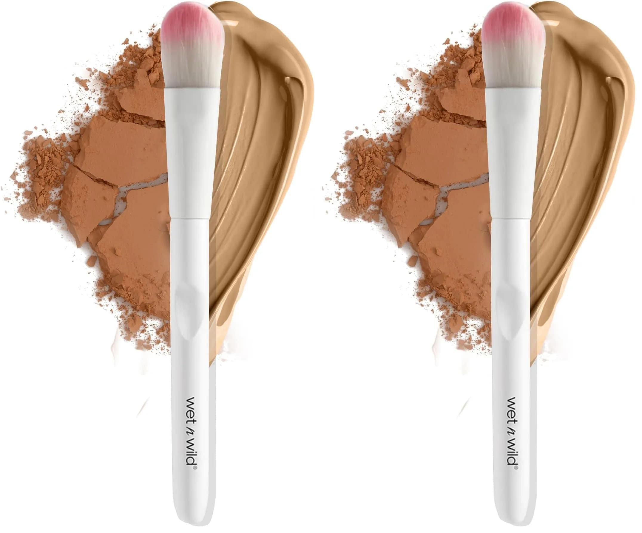 wet n wild Foundation Brush - Pack of 2, Densely-Packed Synthetic Bristles for Flawless Application - main product image