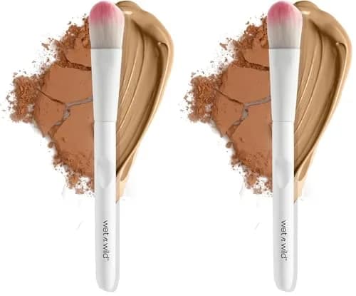 wet n wild Foundation Brush - Pack of 2, Densely-Packed Synthetic Bristles for Flawless Application thumbnail 1