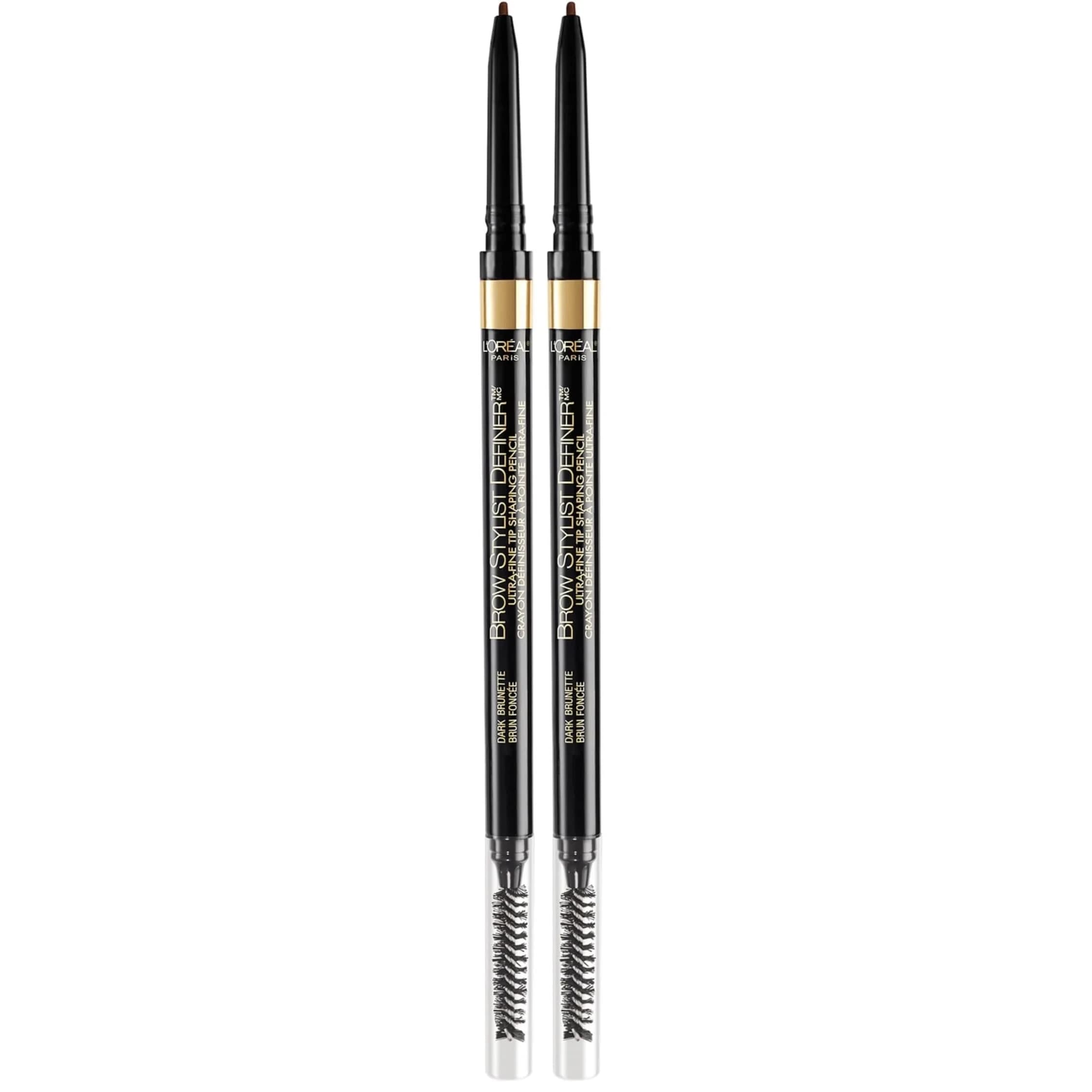 L'Oreal Paris Brow Stylist Definer Waterproof Eyebrow Pencil, Dark Brunette (2-Pack) | Ultra-Fine Tip for Natural Strokes thumbnail 1