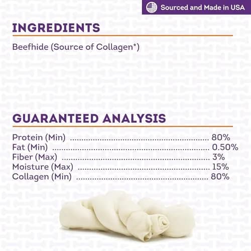 Treatly Collagen Twist Dog Chew Treats 6-7" Natural Flavor | USA Sourced Chew for Medium Dogs thumbnail 5