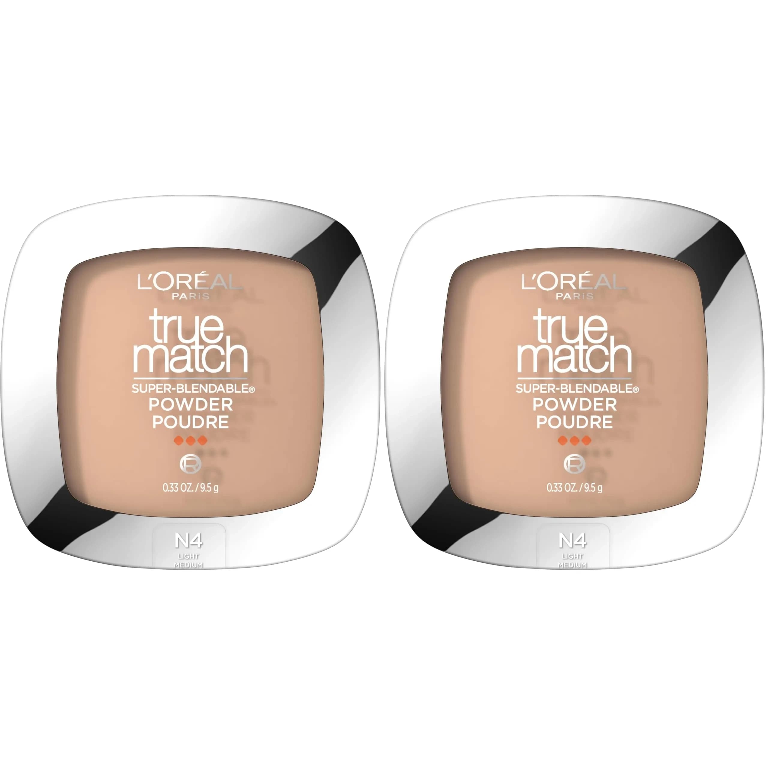 L'Oreal Paris True Match N4 Light Medium Super Blendable Oil-Free Powder Foundation (2 Pack) - main product image