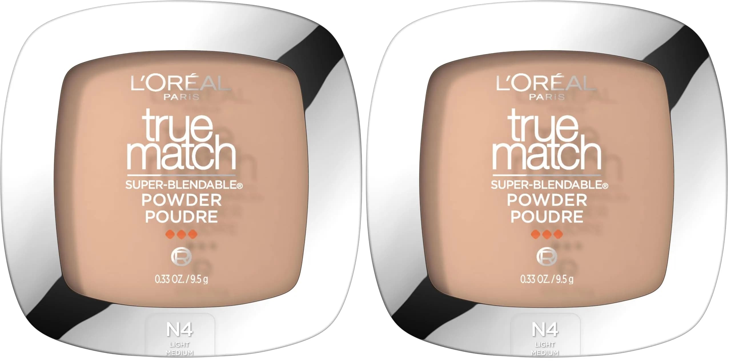 L'Oreal Paris True Match N4 Light Medium Super Blendable Oil-Free Powder Foundation (2 Pack) - main product image