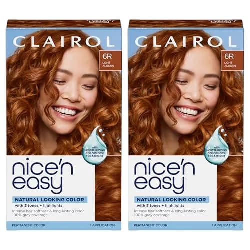 Clairol Nice'n Easy Permanent Hair Dye 6R Light Auburn, 6.26 Fl Oz (Pack of 2) thumbnail 1
