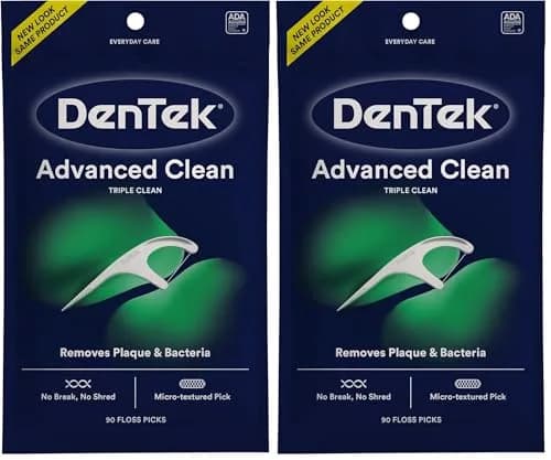 DenTek Advanced Clean Floss Picks 180 Count (90 Count Pack of 2) | Fluoride Infused Mint Flavor thumbnail 1