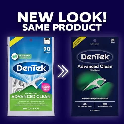 DenTek Advanced Clean Floss Picks 180 Count (90 Count Pack of 2) | Fluoride Infused Mint Flavor thumbnail 2