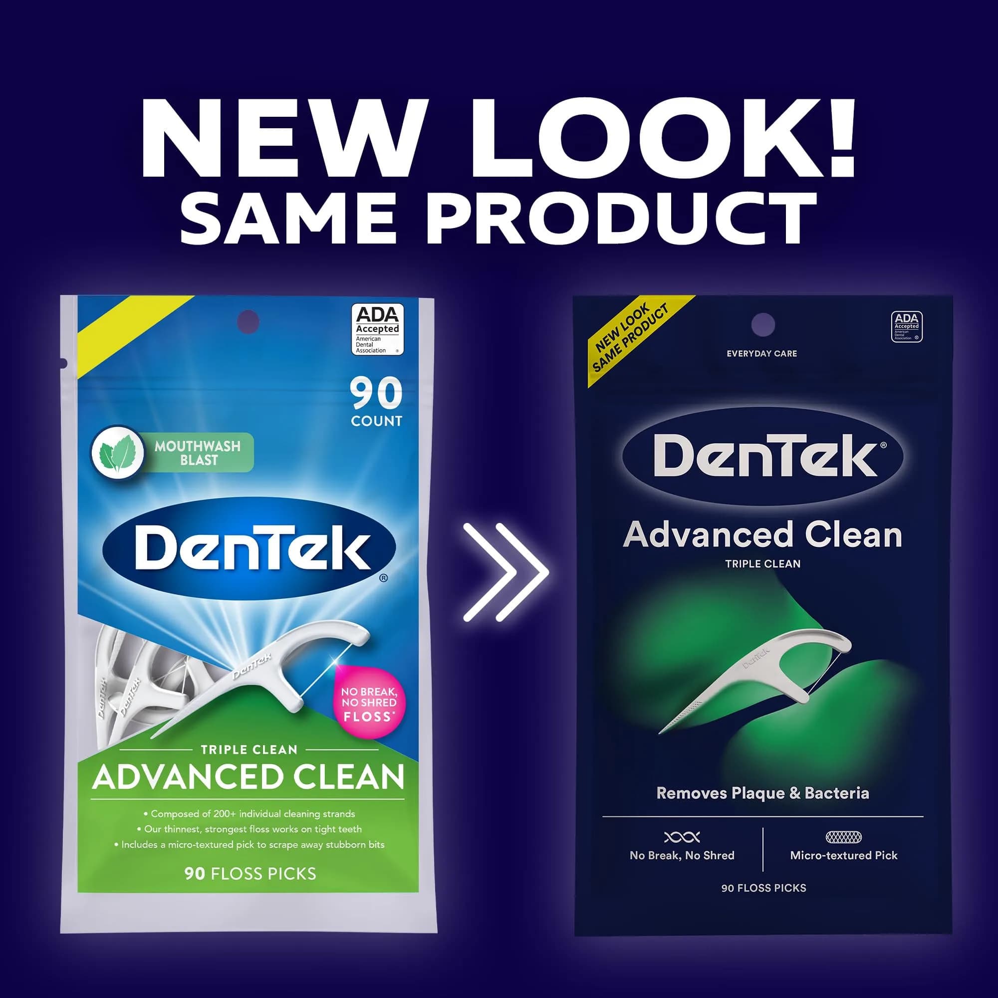 DenTek Advanced Clean Floss Picks 180 Count (90 Count Pack of 2) | Fluoride Infused Mint Flavor - view 2