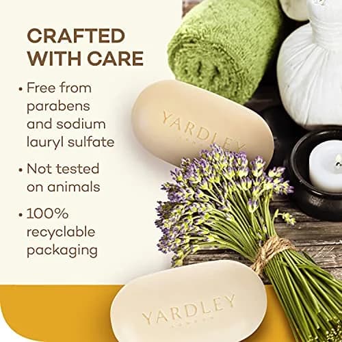 Yardley Lemon Verbena Moisturizing Bath Bar 4oz Pack of 3 | Natural Shea & Citrus Oil thumbnail 5