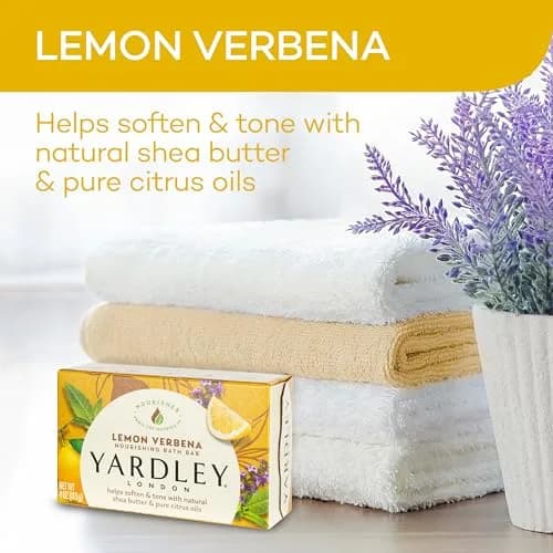Yardley Lemon Verbena Moisturizing Bath Bar 4oz Pack of 3 | Natural Shea & Citrus Oil thumbnail 3