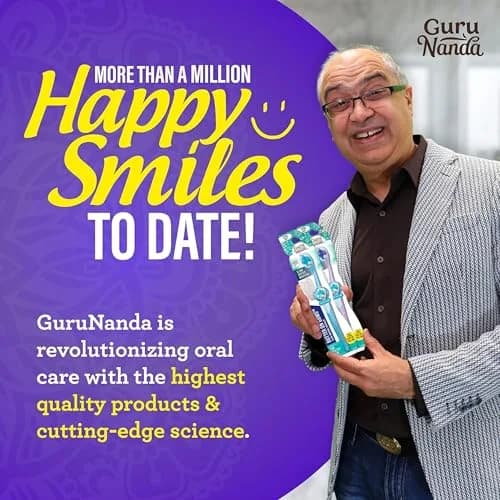 GuruNanda Butter On Gums Toothbrush Teal, Purple, Blue 25.4cm (9.4in) | ADA Accepted Ultra Soft Bristles for Sensitive Gums thumbnail 7