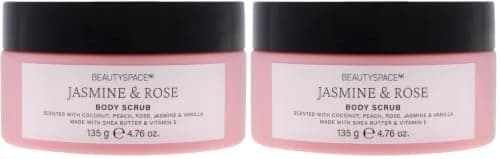 BEAUTYSPACE Jasmine & Rose Exfoliating Body Scrub 4.76 oz | Hydrating, Nourishing, Gentle Exfoliation for All Skin Types thumbnail 1