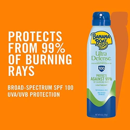 Banana Boat Ultra Defense Clear Sunscreen Spray SPF 100, 156 g (5.5 oz) Bottles, Pack of 2 | Blocks 99% UVB Rays thumbnail 3