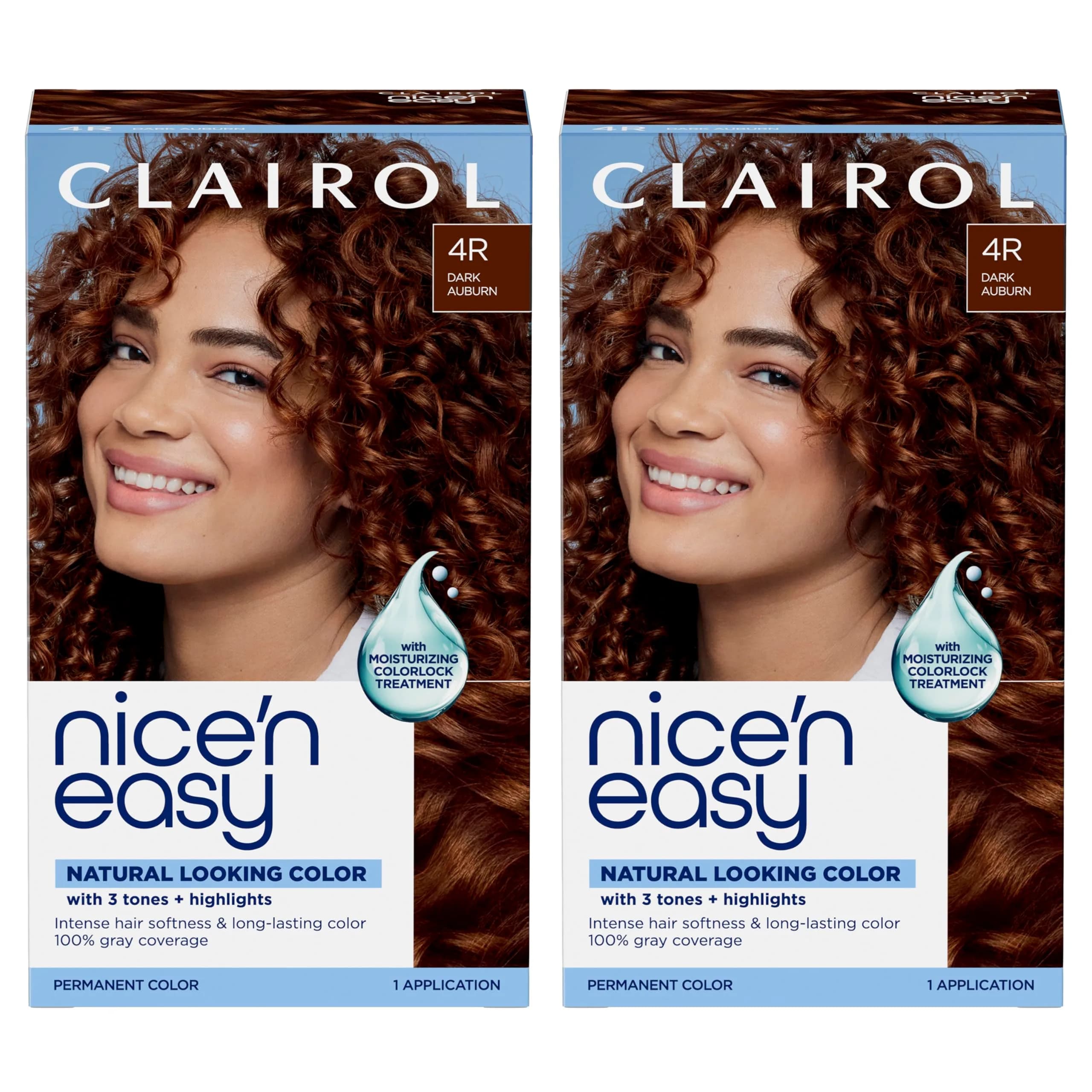 Clairol Nice'n Easy Permanent Hair Dye 4R Dark Auburn Color, Pack of 2 (6.26 Fl Oz) - main product image