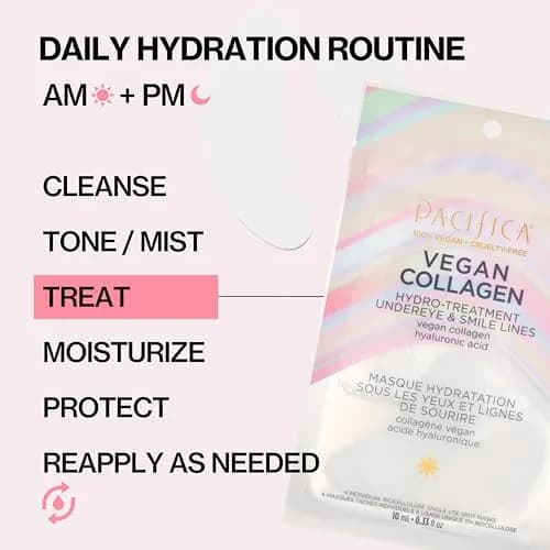 Pacifica Vegan Collagen Hydro-Treatment Mask for Eyes & Smile Lines | Hydrating & Plumping, Vegan & Cruelty-Free (100% Vegan) thumbnail 4