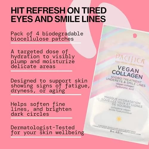 Pacifica Vegan Collagen Hydro-Treatment Mask for Eyes & Smile Lines | Hydrating & Plumping, Vegan & Cruelty-Free (100% Vegan) thumbnail 2